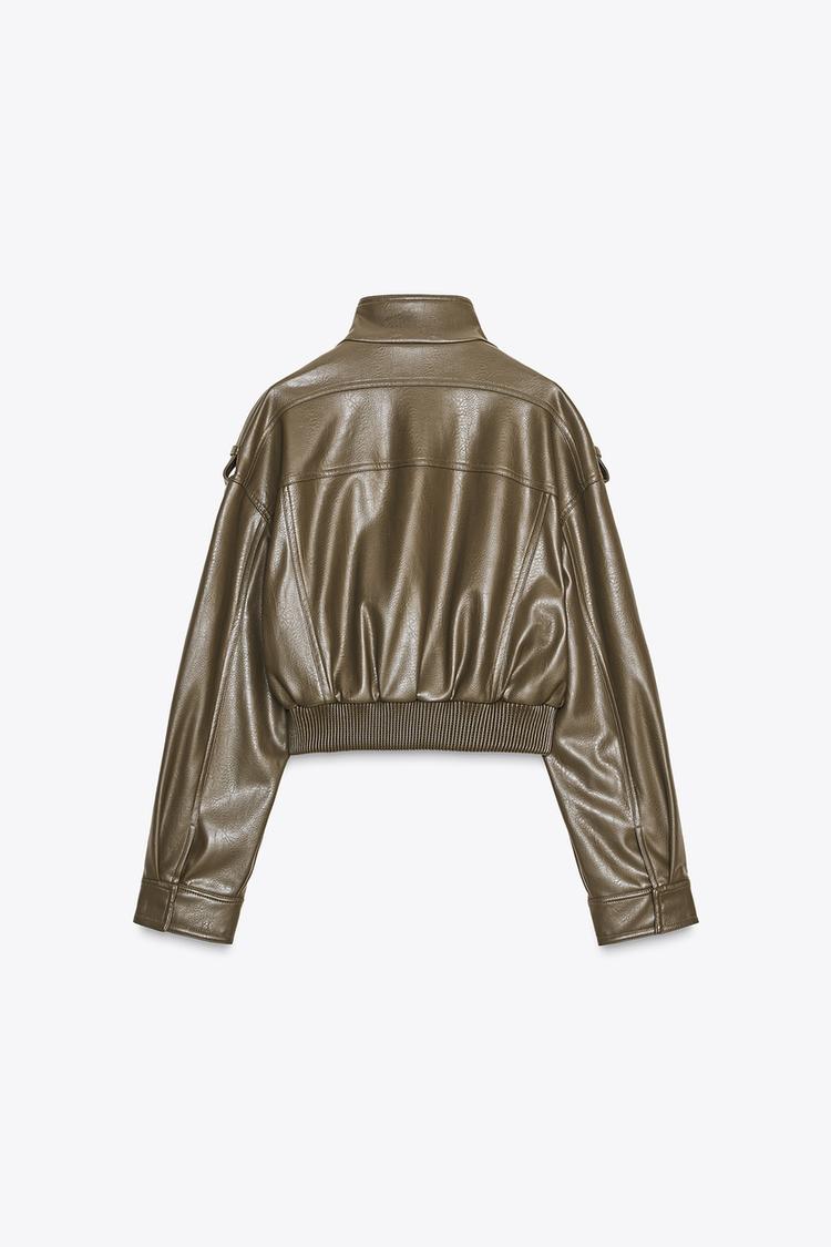 Suzy Faux Leather Cropped Jacket