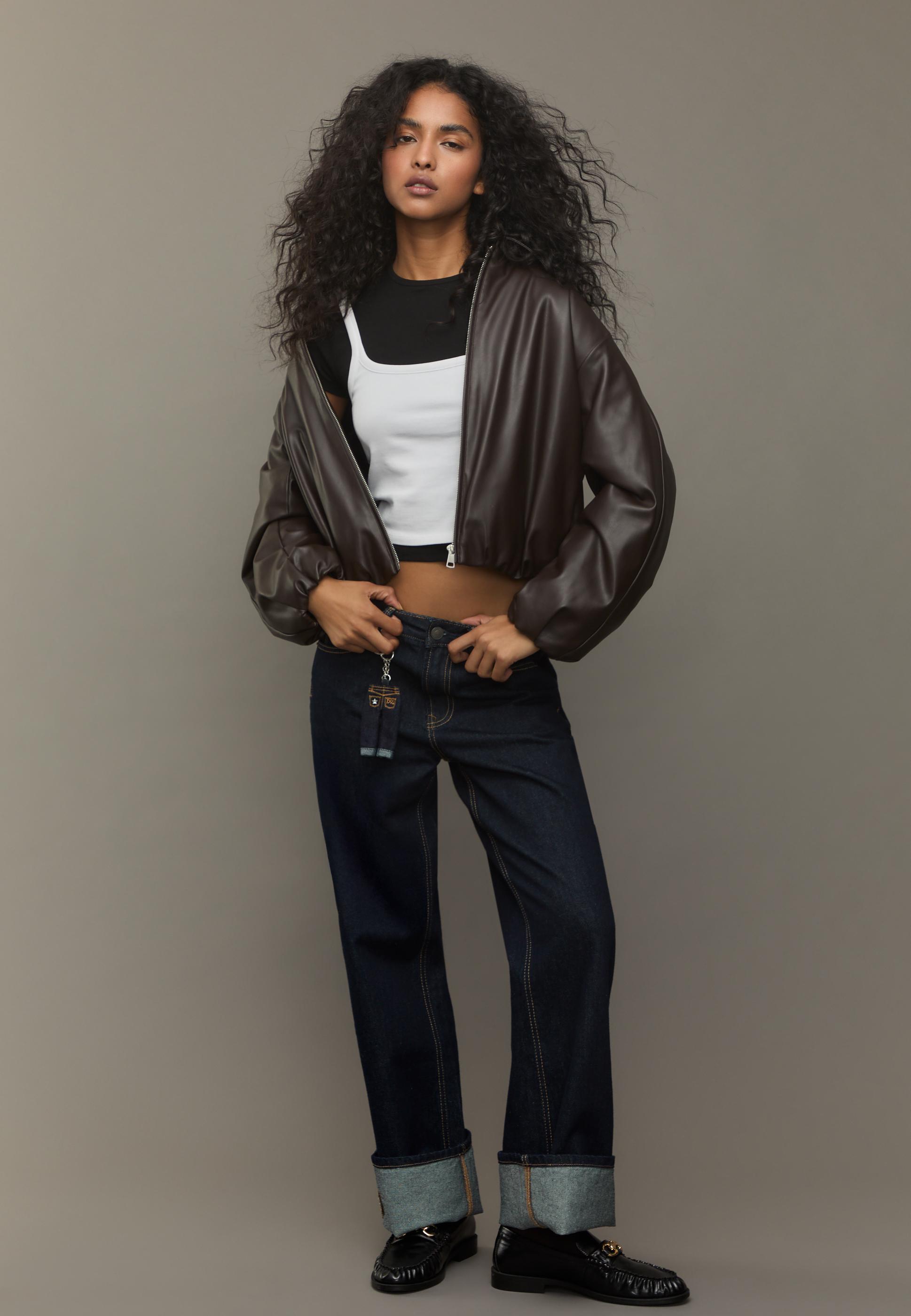 Natasha Faux Leather Bomber