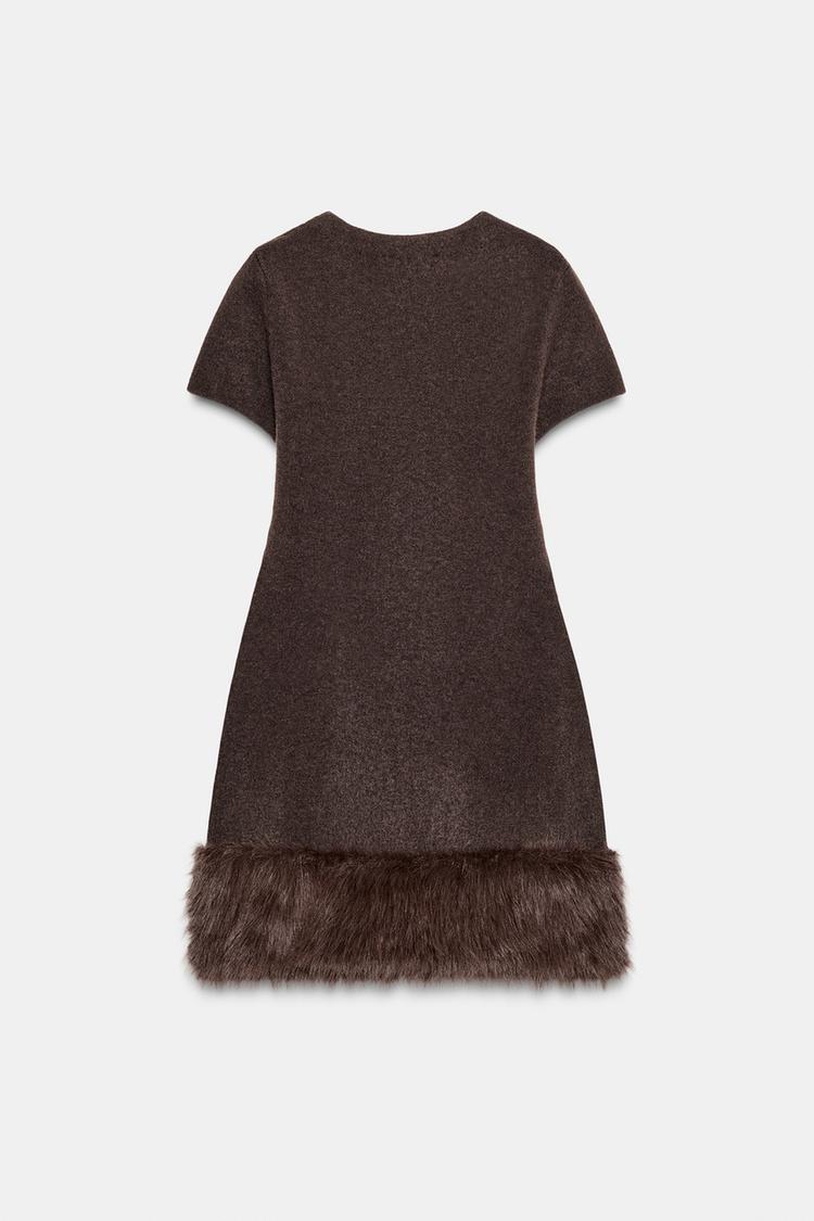 Aubrey Fur Mini Dress