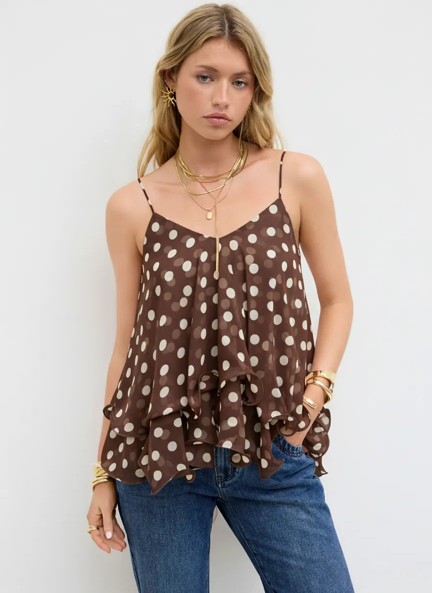 Kimi Ruffle Mesh Top