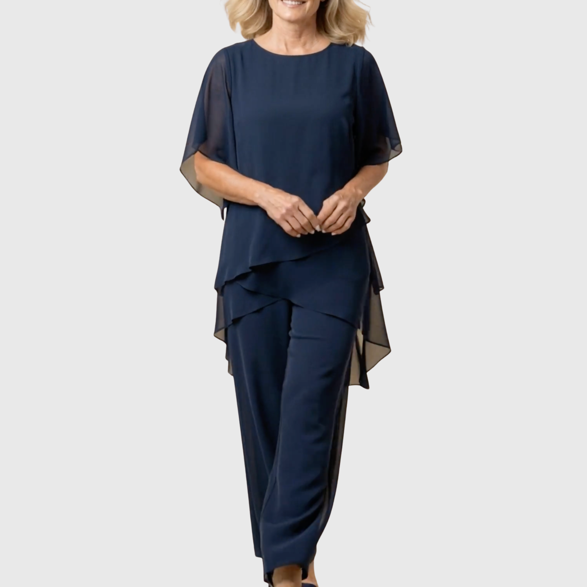 Lila | Draped Top With Palazzo Pants