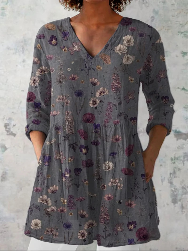 Sabrina | Long Blouse with V-Neck