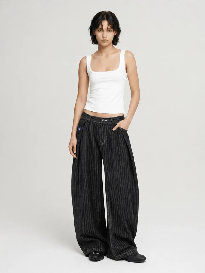 Elsie Baggy Pinstripe Jeans