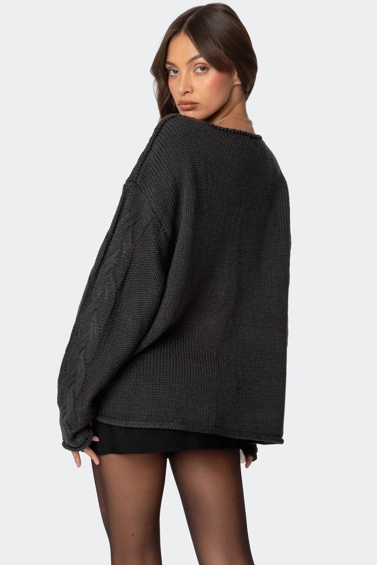 Luca Oversized Cable Knit Sweater