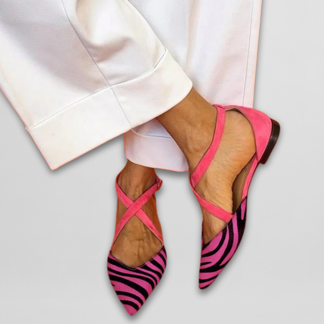 Ellen - Pointed Strap Flats