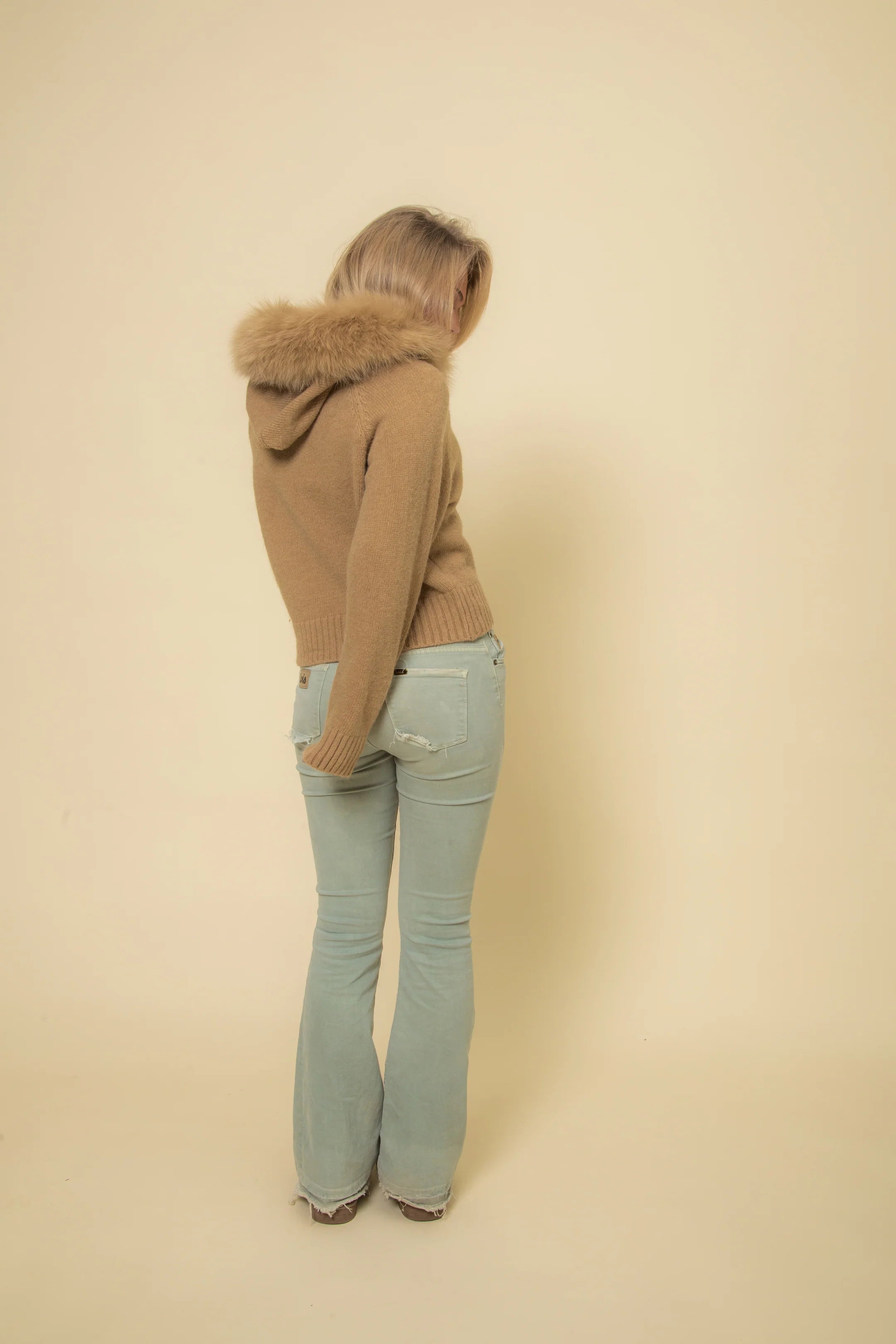 Hannah Hooded Faux Fur Vest Jacket