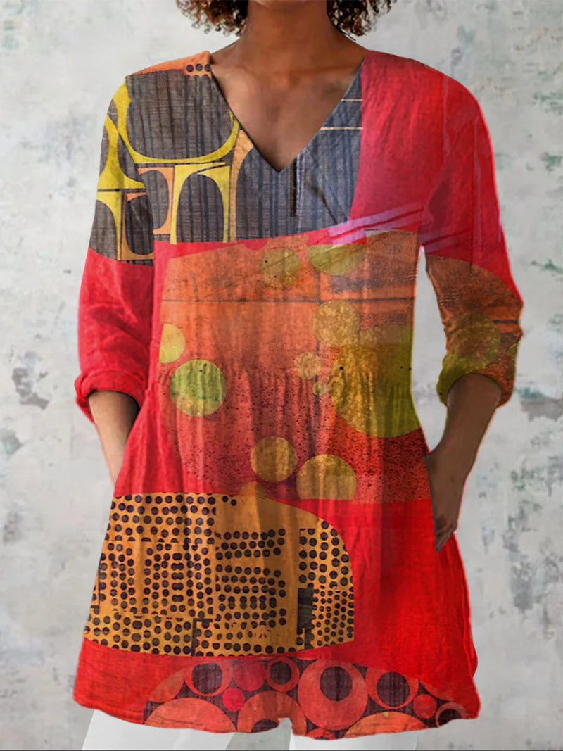 Sabrina | Long Blouse with V-Neck