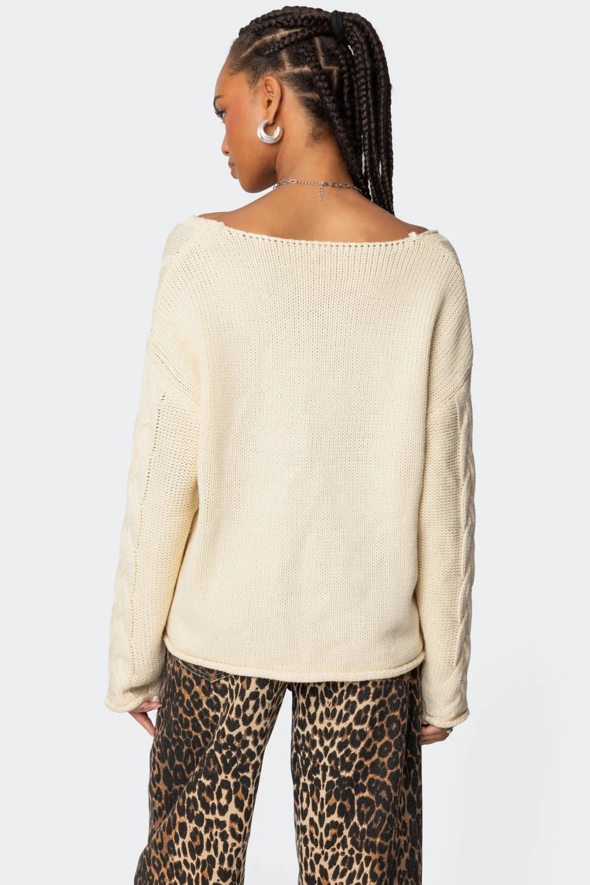 Luca Oversized Cable Knit Sweater