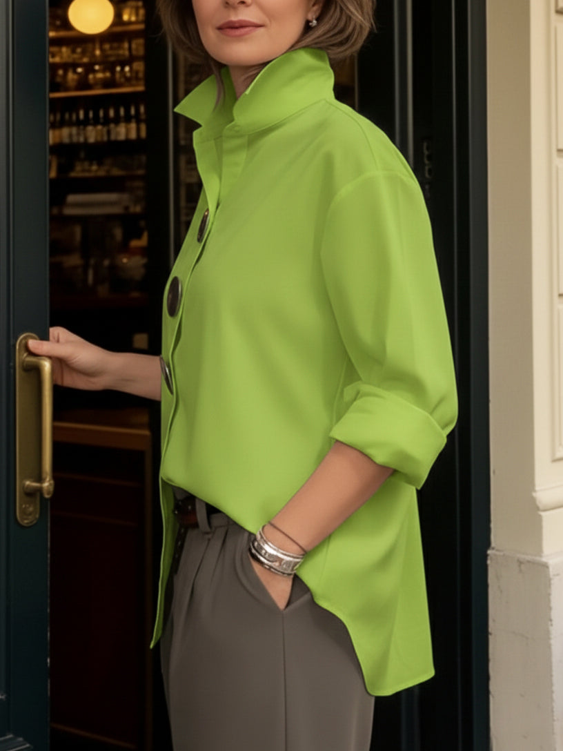 Aria | Stand Collar Button Blouse