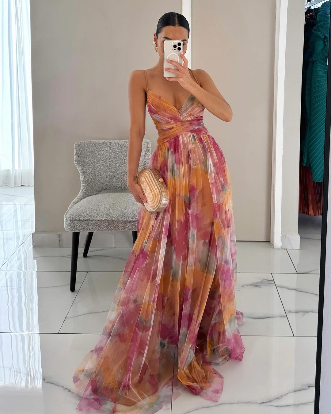 Evelyn Flower Maxi Dress
