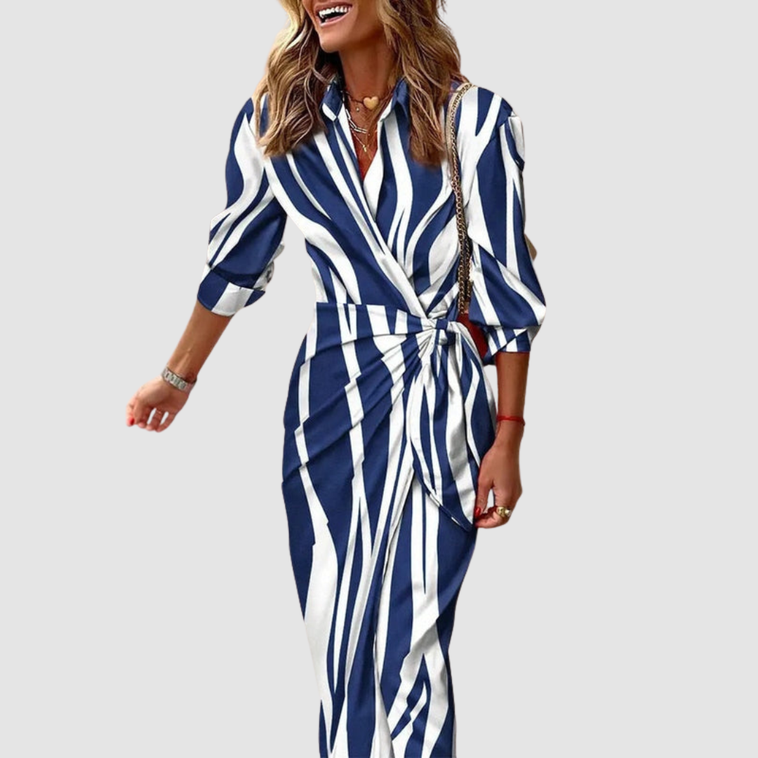 Kaitlyn | Striped Midi Shirt Dress