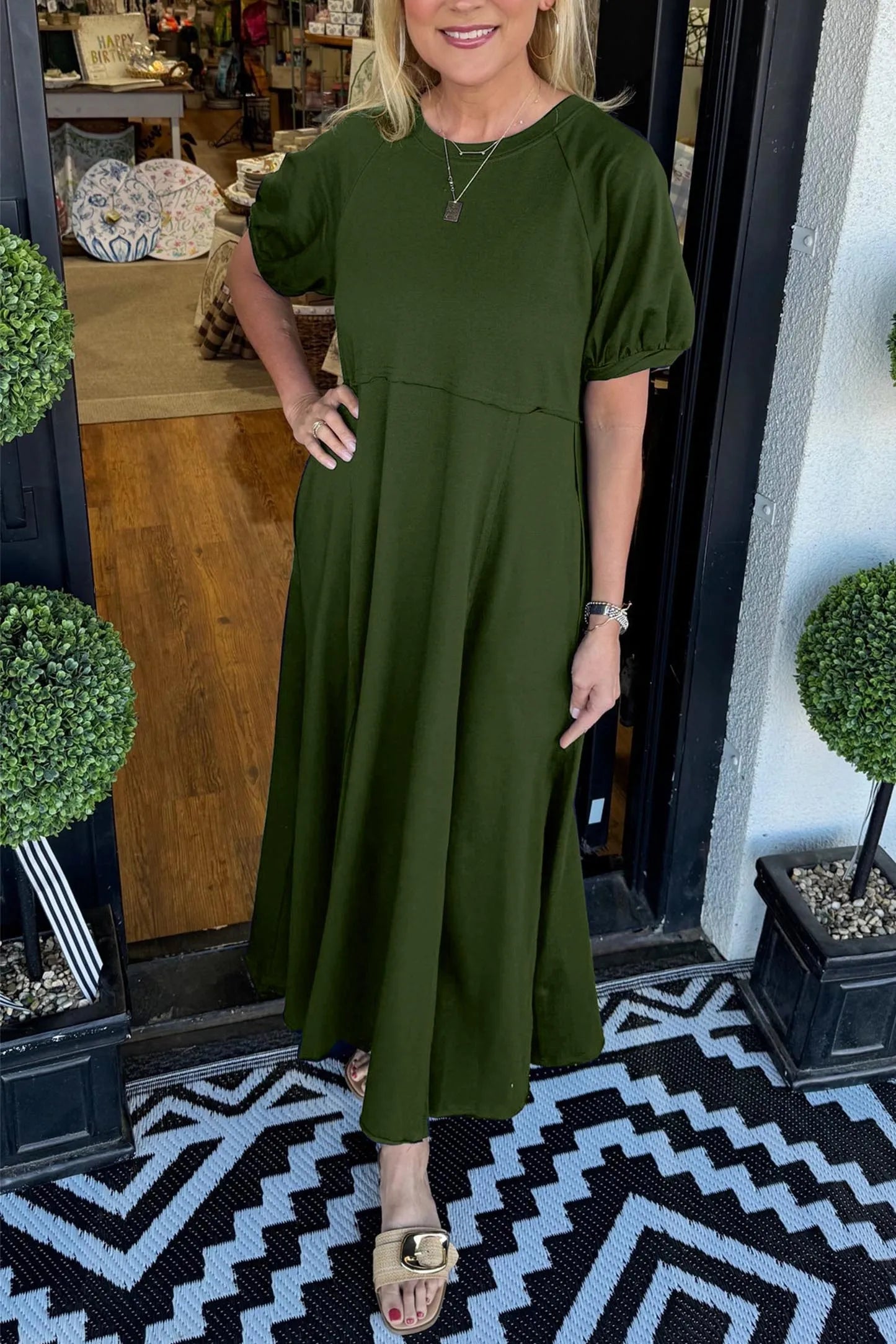 Alessa Puff Sleeve Maxi Dress