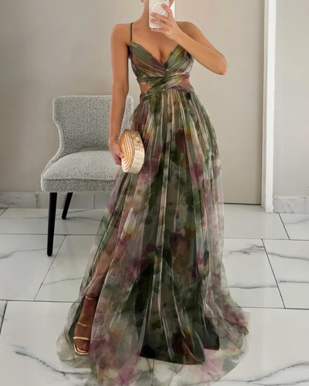 Evelyn Flower Maxi Dress