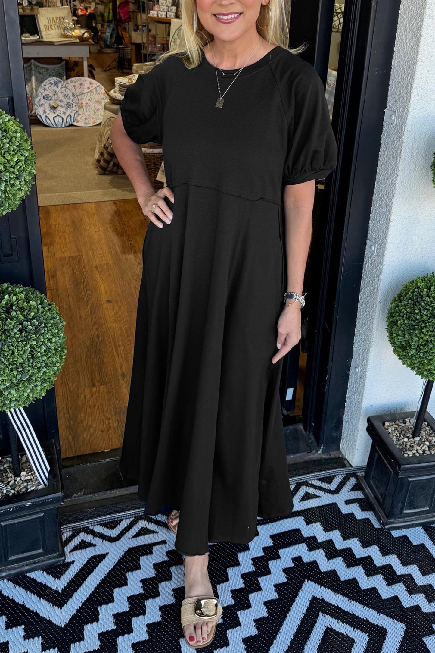 Alessa Puff Sleeve Maxi Dress