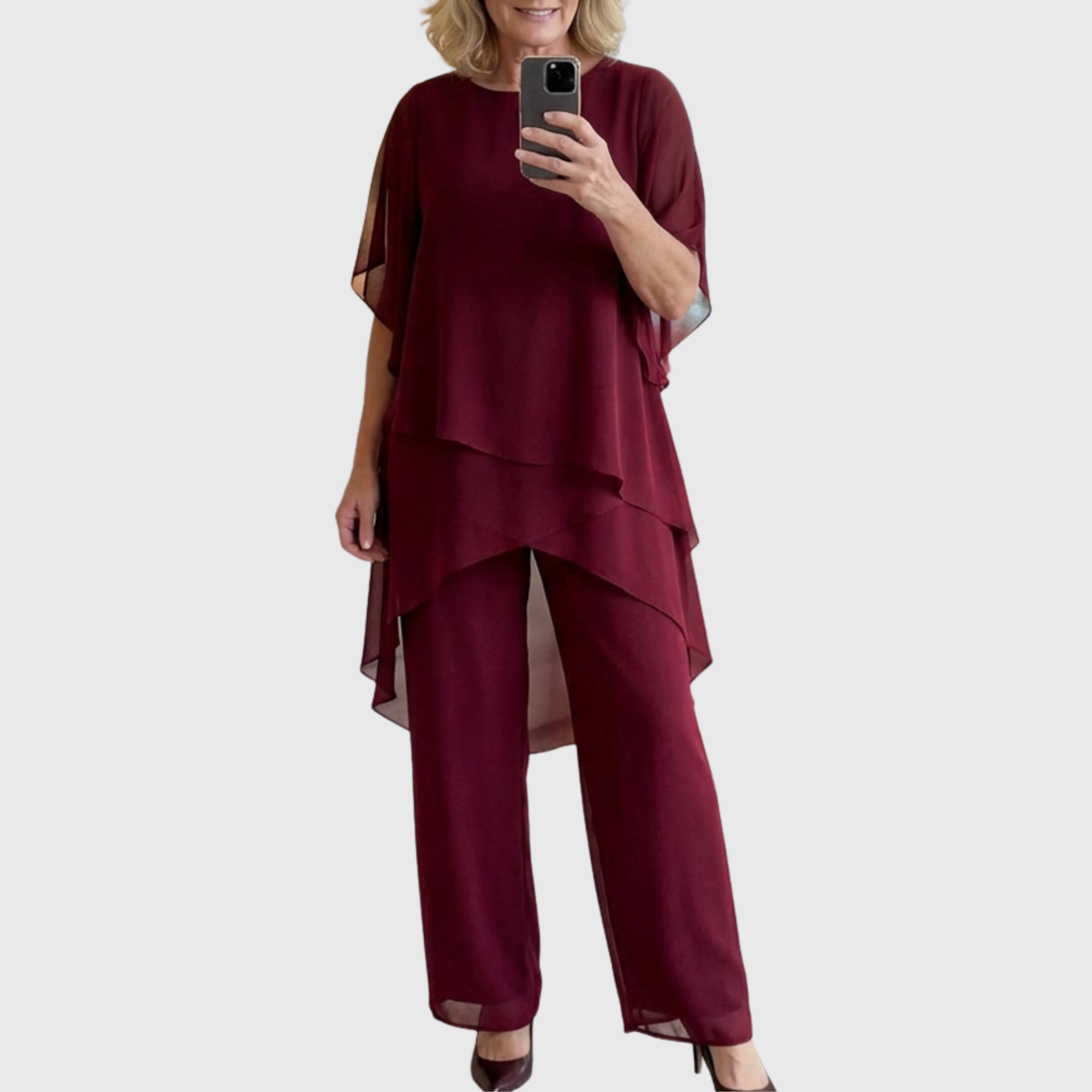 Lila | Draped Top With Palazzo Pants
