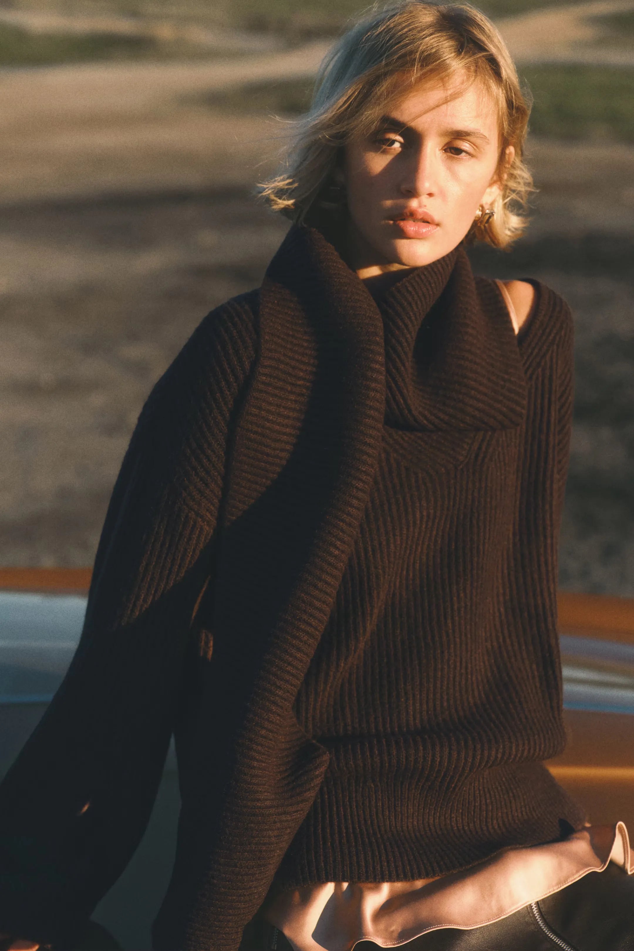 Sasha Knitted Shawl Sweater