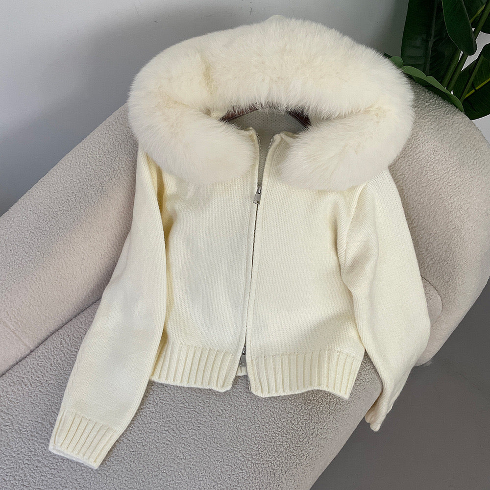 Hannah Hooded Faux Fur Vest Jacket