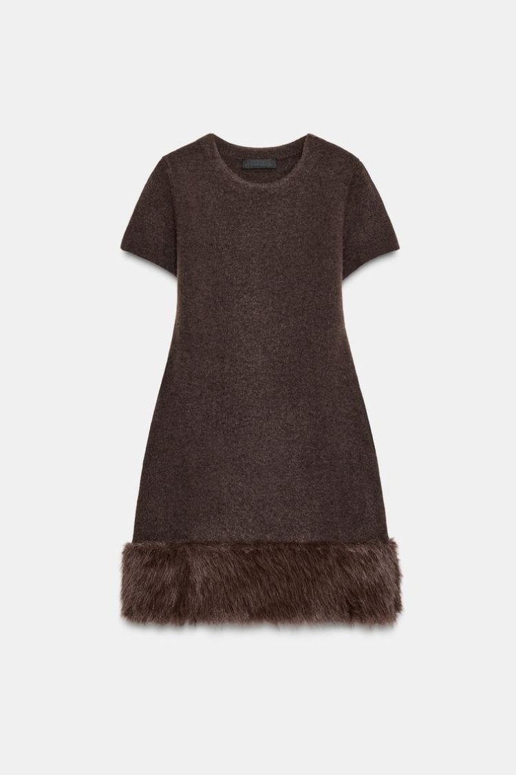Aubrey Fur Mini Dress