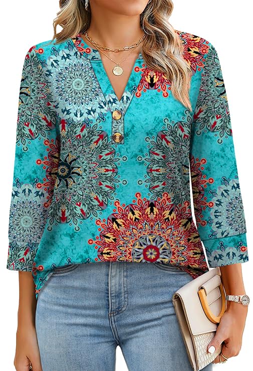 Melinda V-Neck Button Blouse