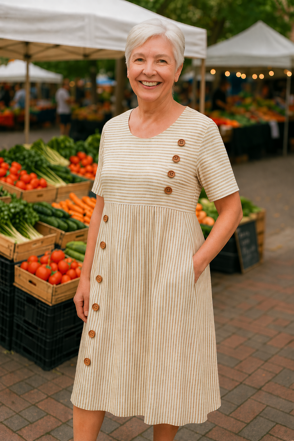 Celine | Striped Midi Dress