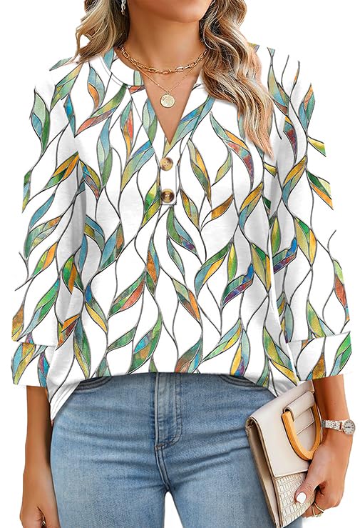 Melinda V-Neck Button Blouse