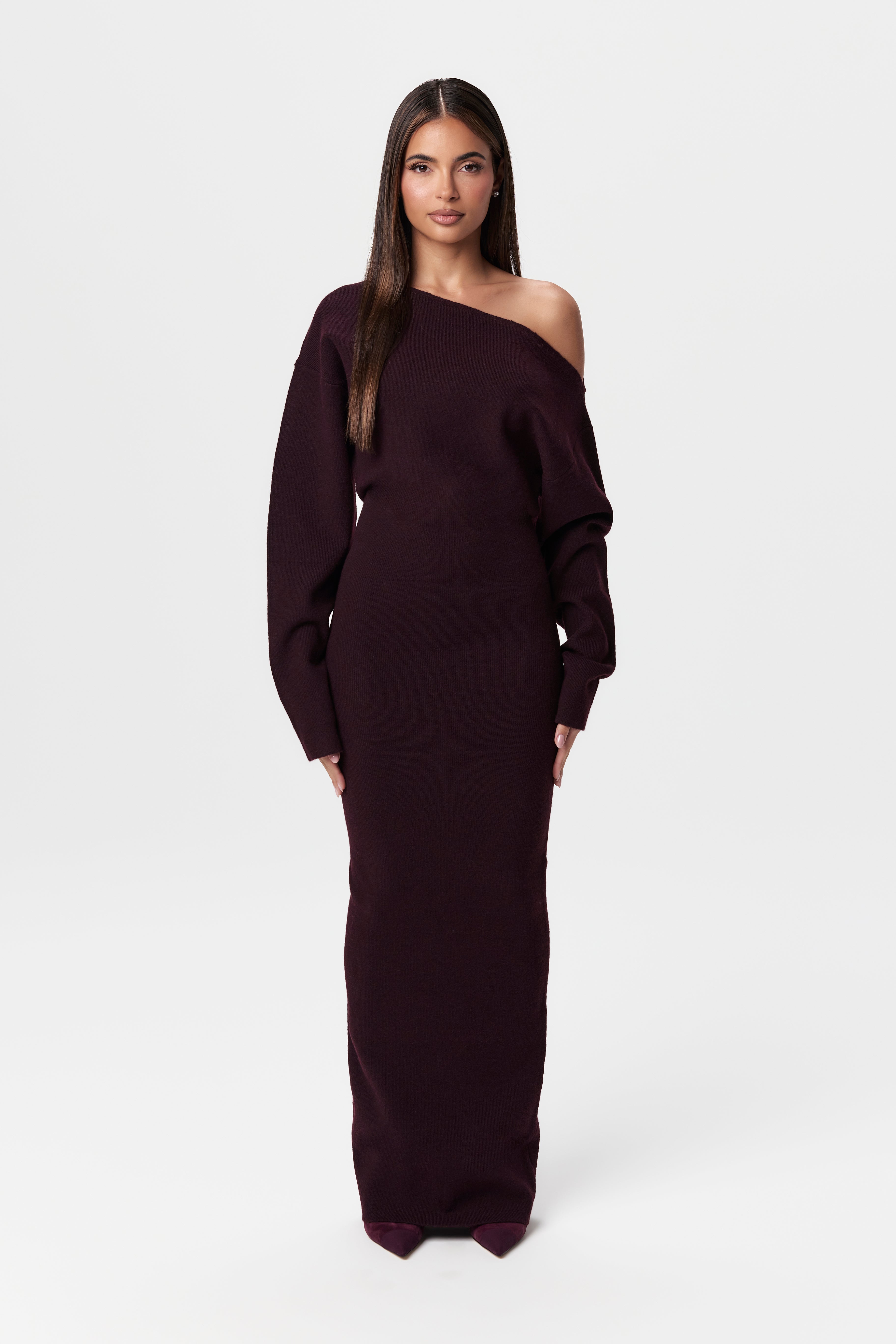 Julia Knit Off-Shoulder Sweater Maxi Dress