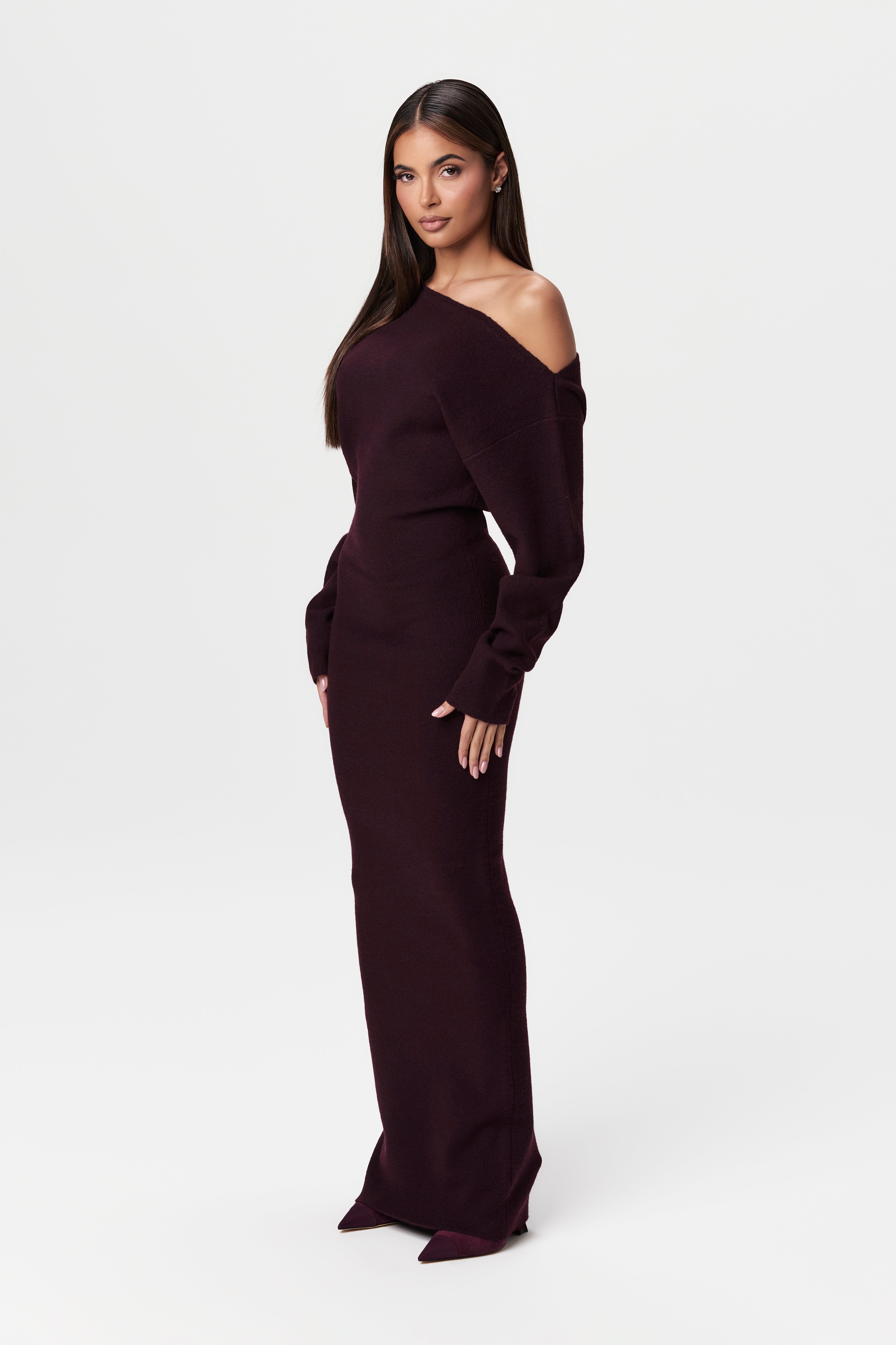 Julia Knit Off-Shoulder Sweater Maxi Dress