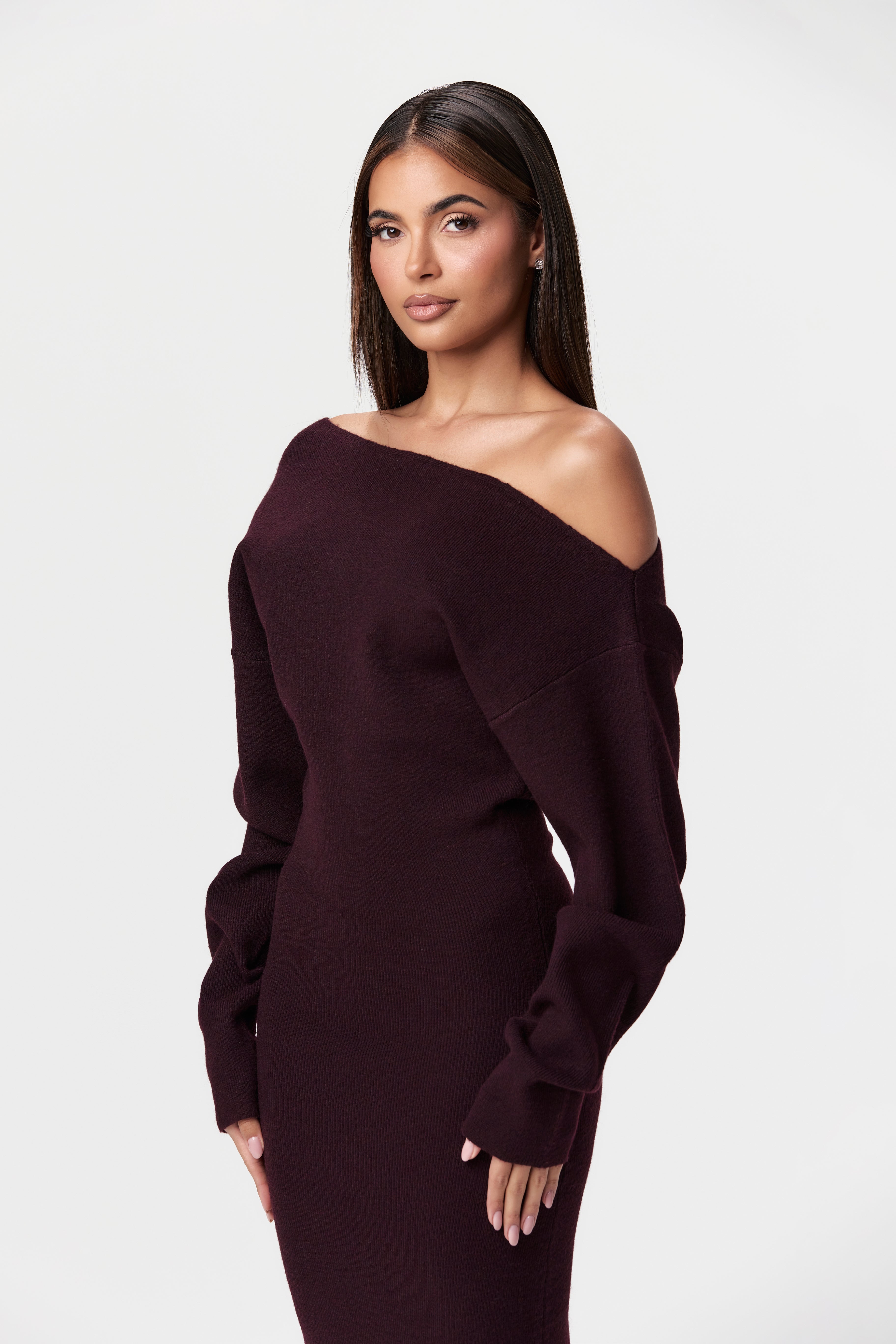 Julia Knit Off-Shoulder Sweater Maxi Dress