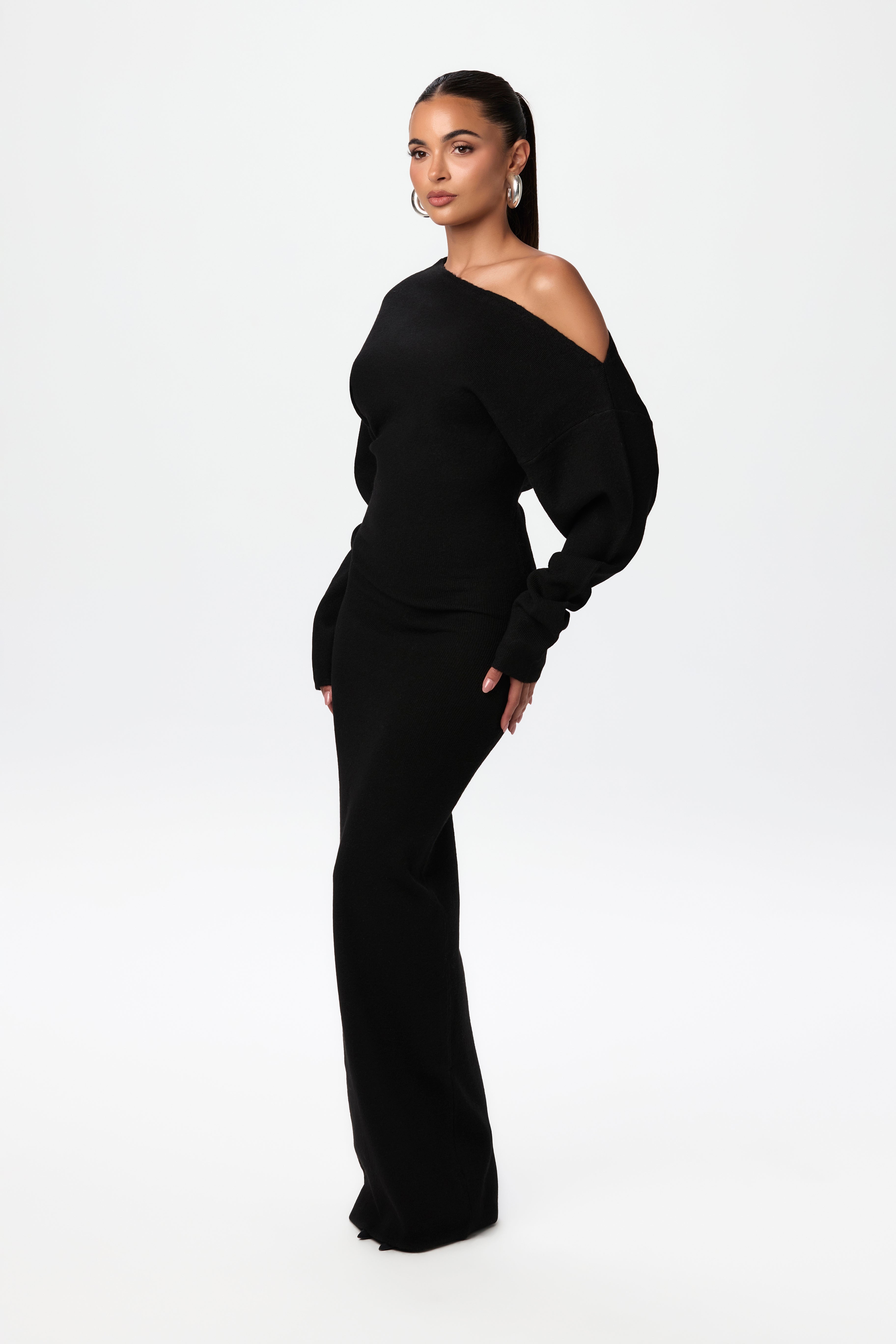 Julia Knit Off-Shoulder Sweater Maxi Dress