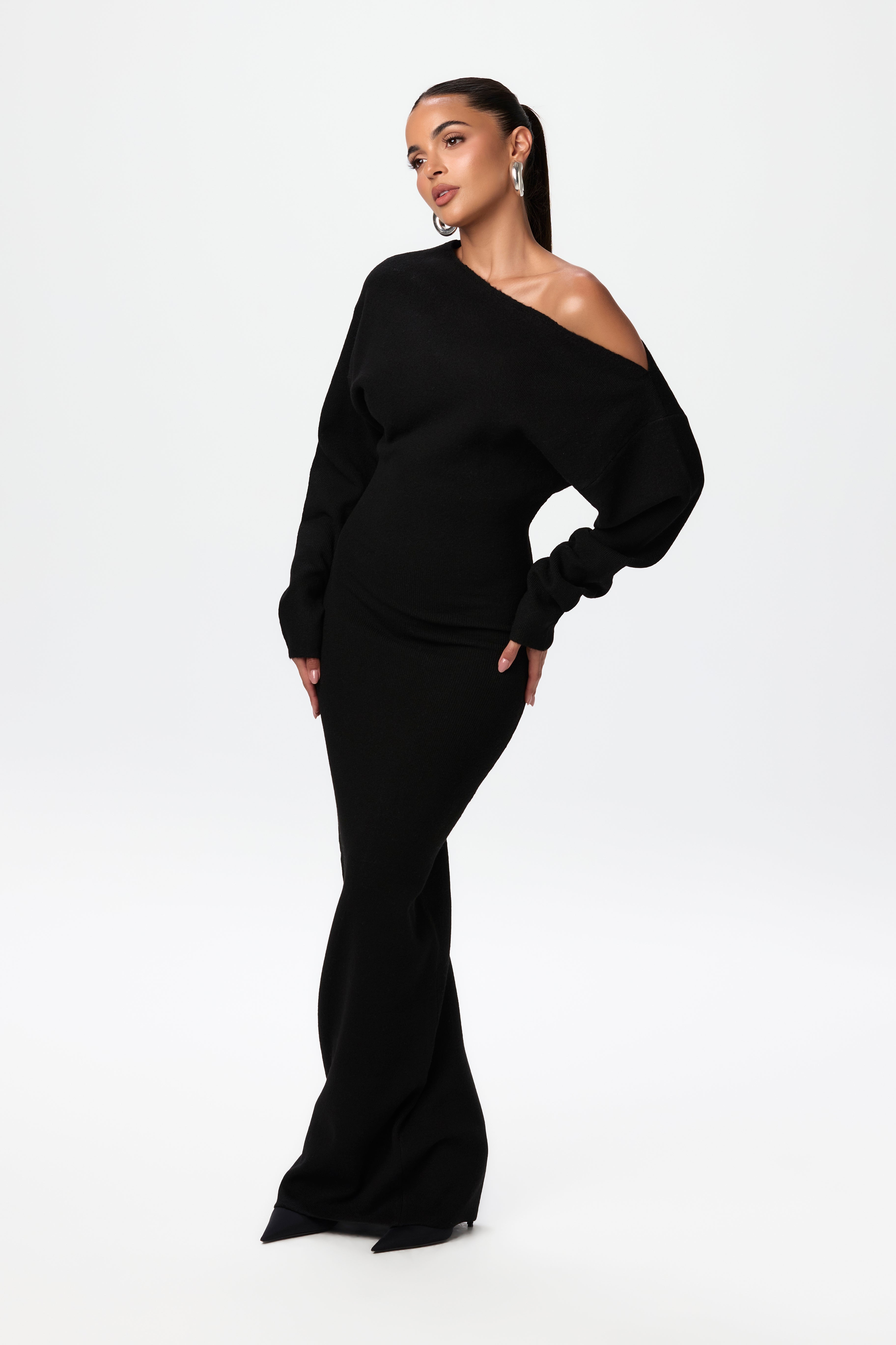 Julia Knit Off-Shoulder Sweater Maxi Dress