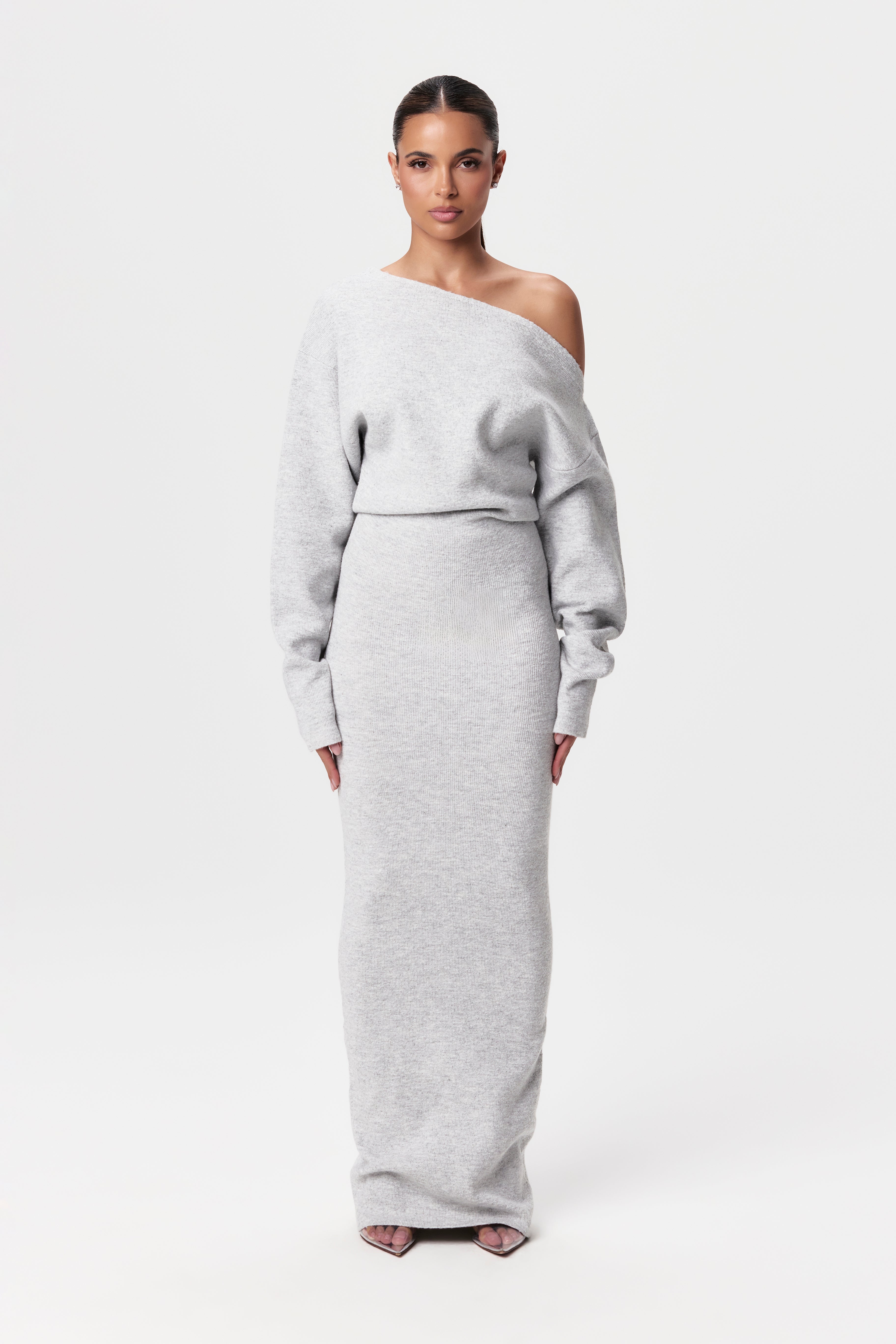 Julia Knit Off-Shoulder Sweater Maxi Dress