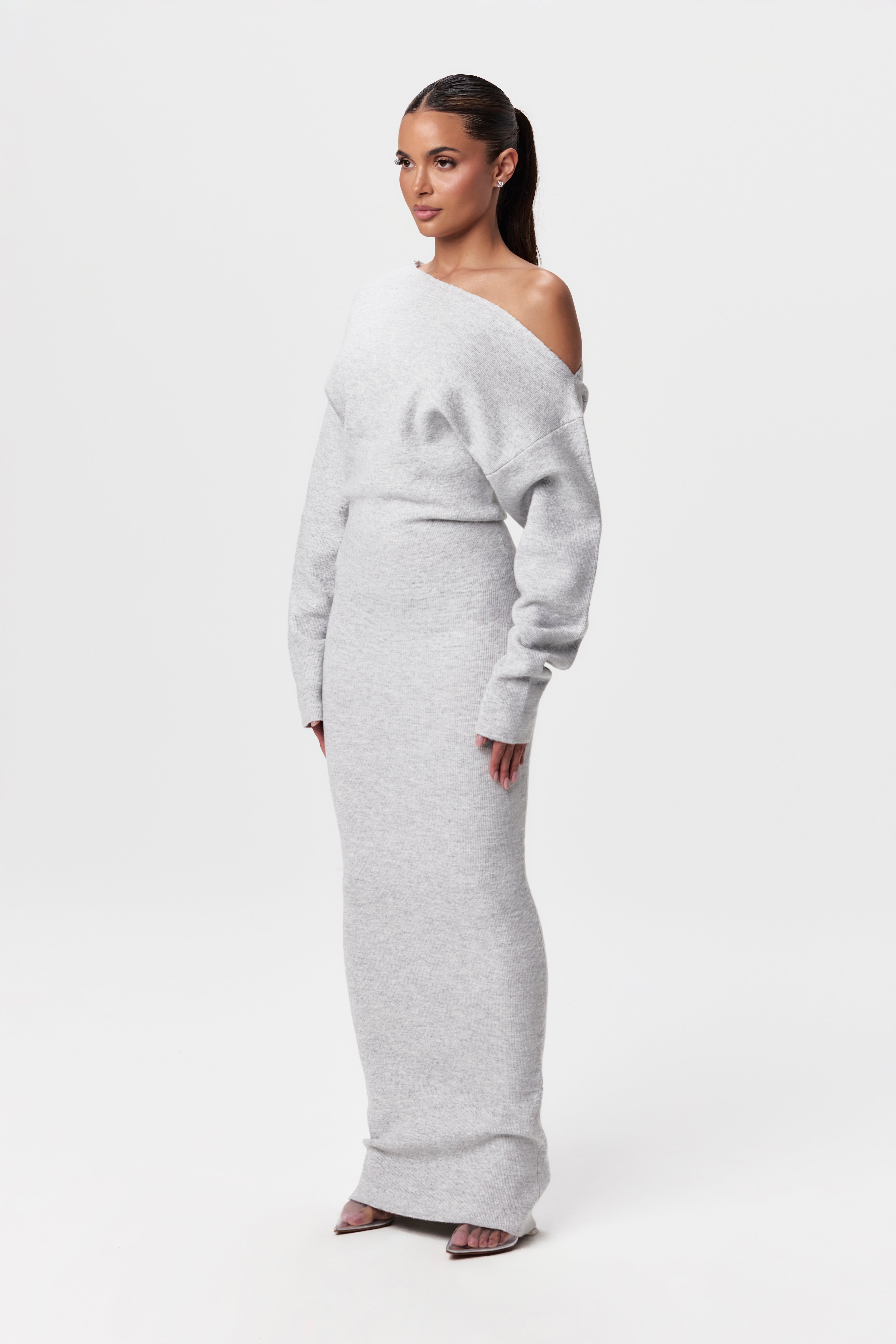 Julia Knit Off-Shoulder Sweater Maxi Dress
