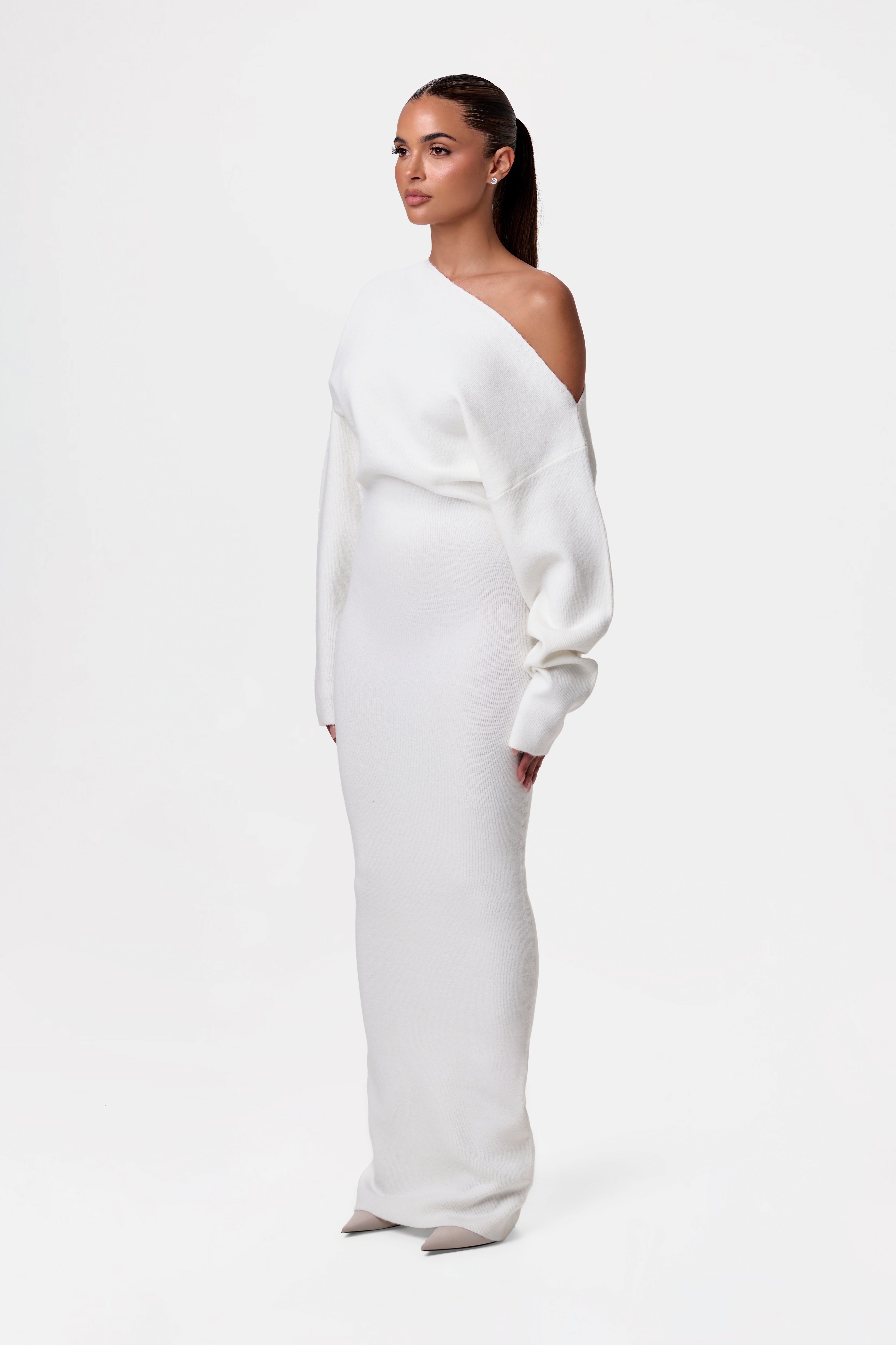 Julia Knit Off-Shoulder Sweater Maxi Dress