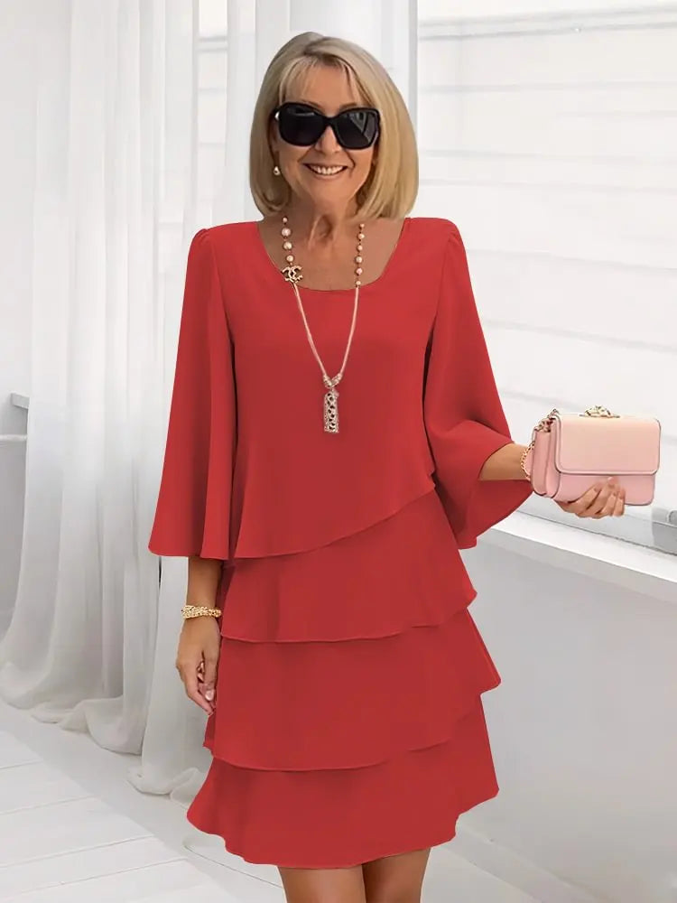 Beatrice | Elegant Comfort Ruffle Dress