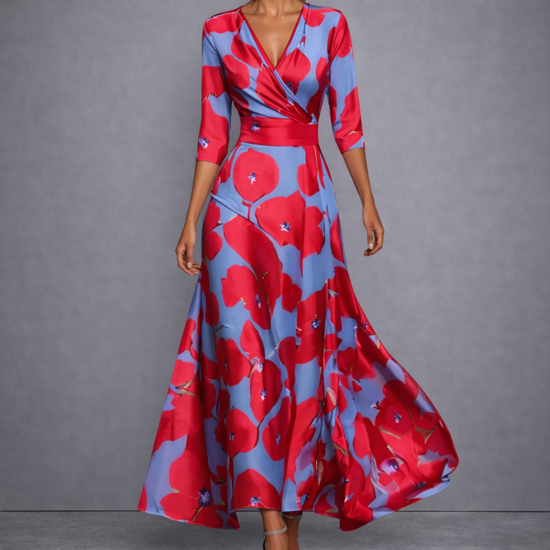 Elena | Sculpting Floral Maxi Dress