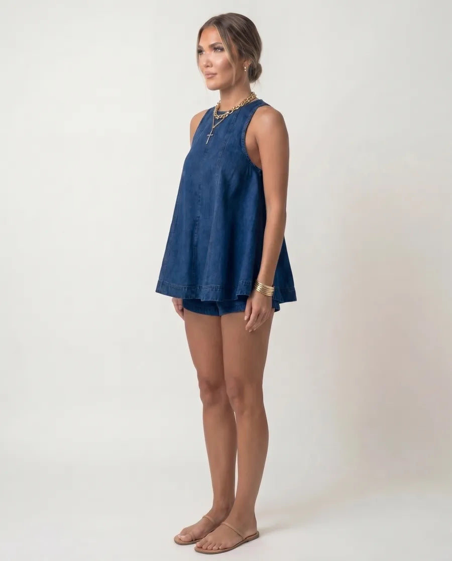 Maia Denim Two-Piece Set