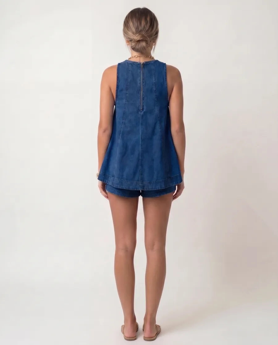 Maia Denim Two-Piece Set