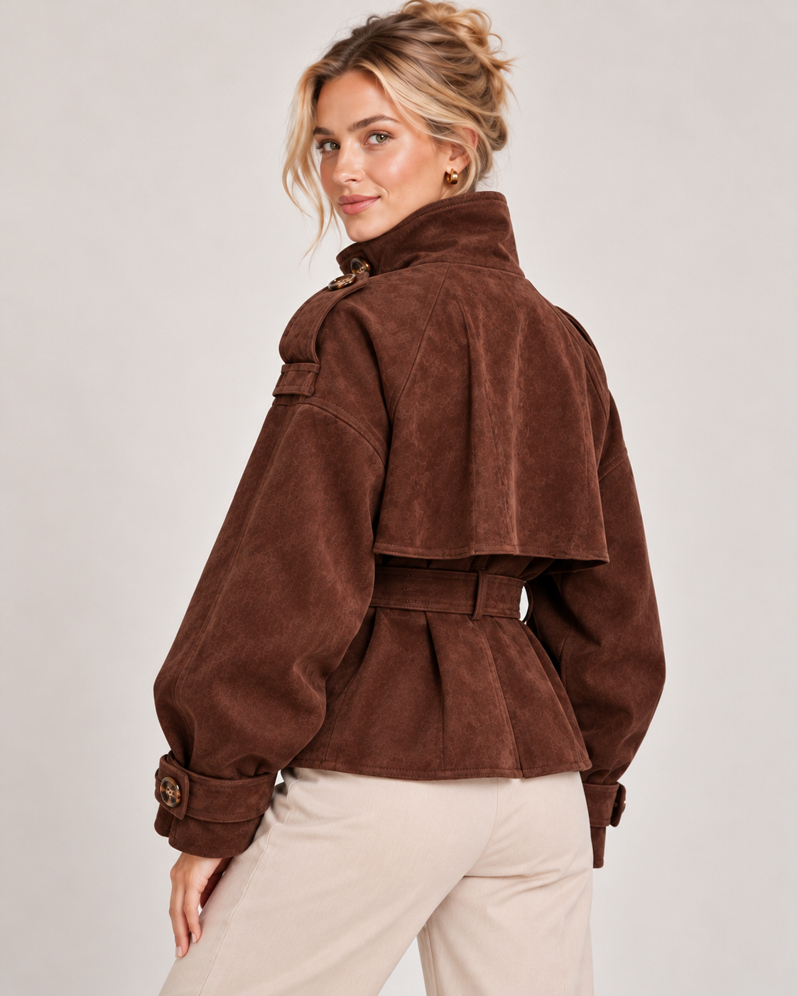 Josie Cropped Belted Trench Coat