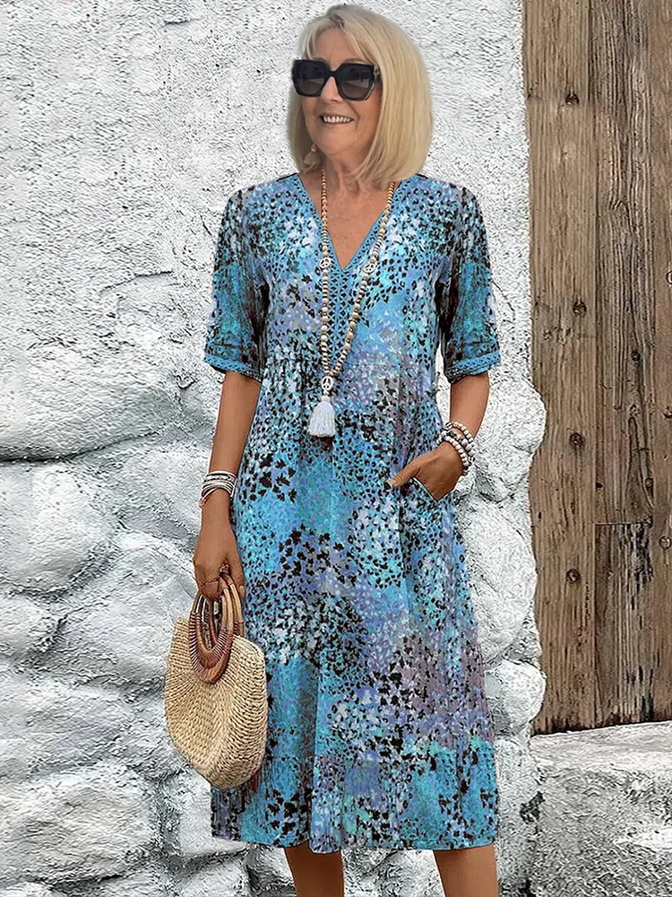 Beatrix | Elegant Printed Midi Dress