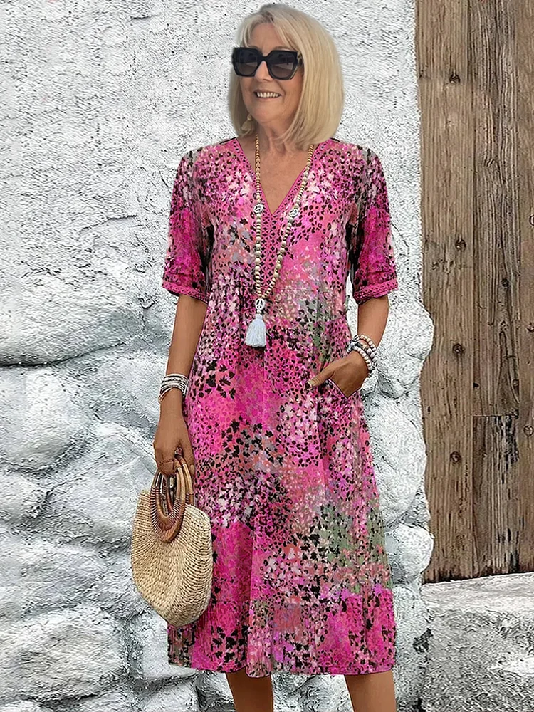 Beatrix | Elegant Printed Midi Dress