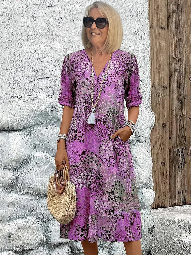 Beatrix | Elegant Printed Midi Dress