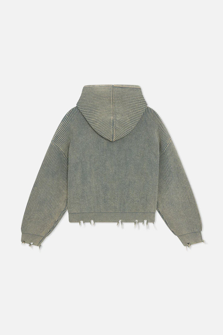 RAW WORLDWIDE ZIP HOODIE DISTRESSED