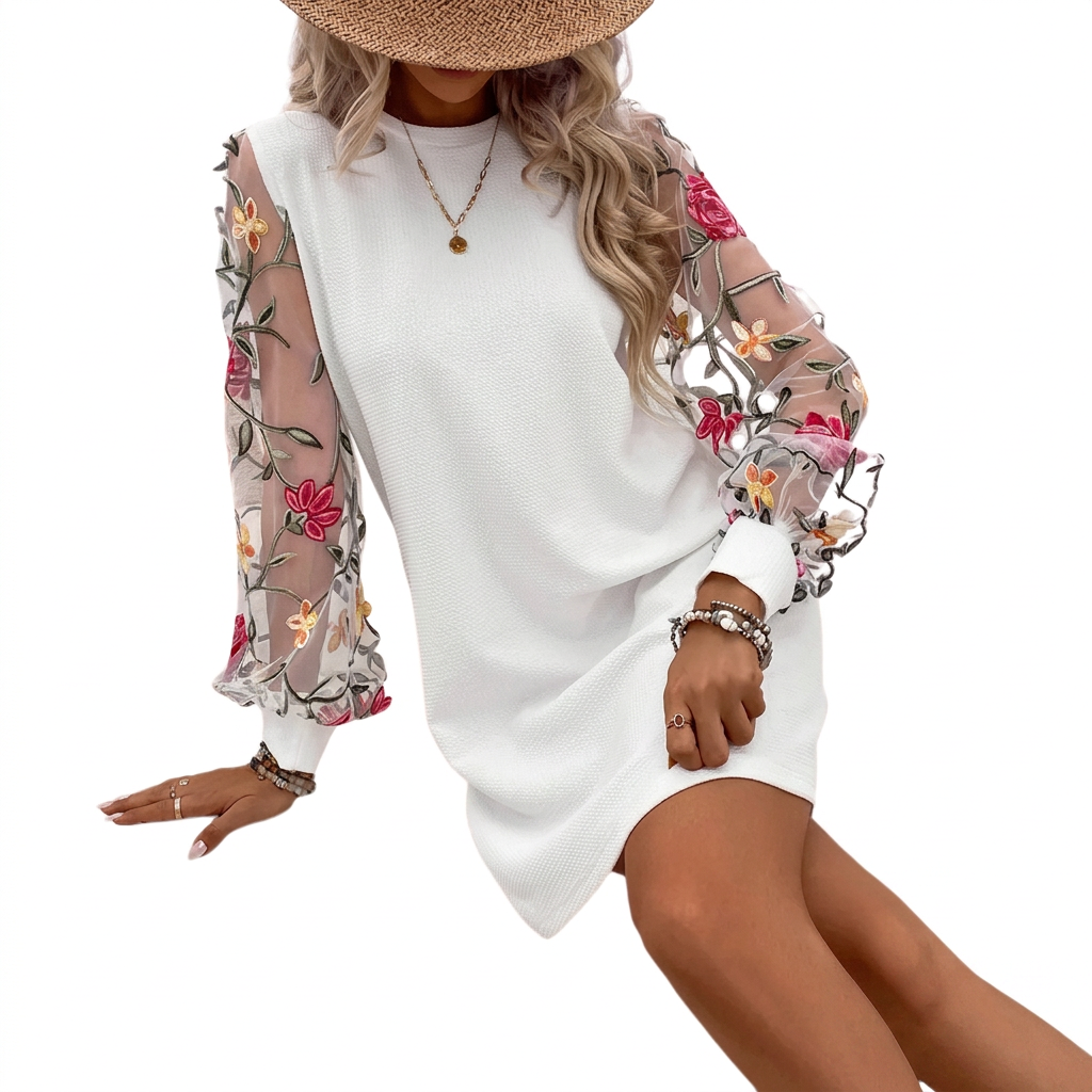 Nora | Elegant Floral Sleeve Dress
