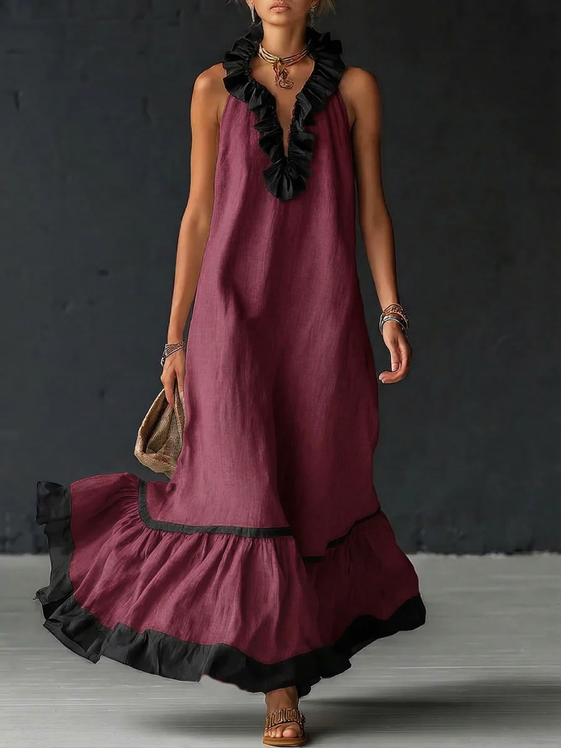 Kendall Ruffled Maxi Dress