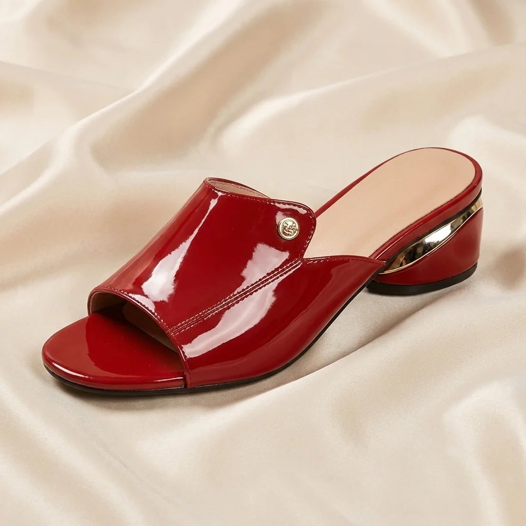Anita | Patent Slide Block Heels