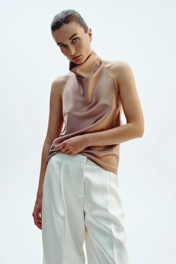 Eliza Satin Halter Neck Top