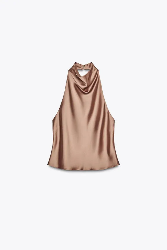 Eliza Satin Halter Neck Top