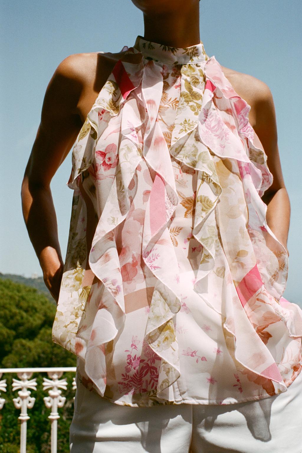 Veronica Floral Ruffle Top