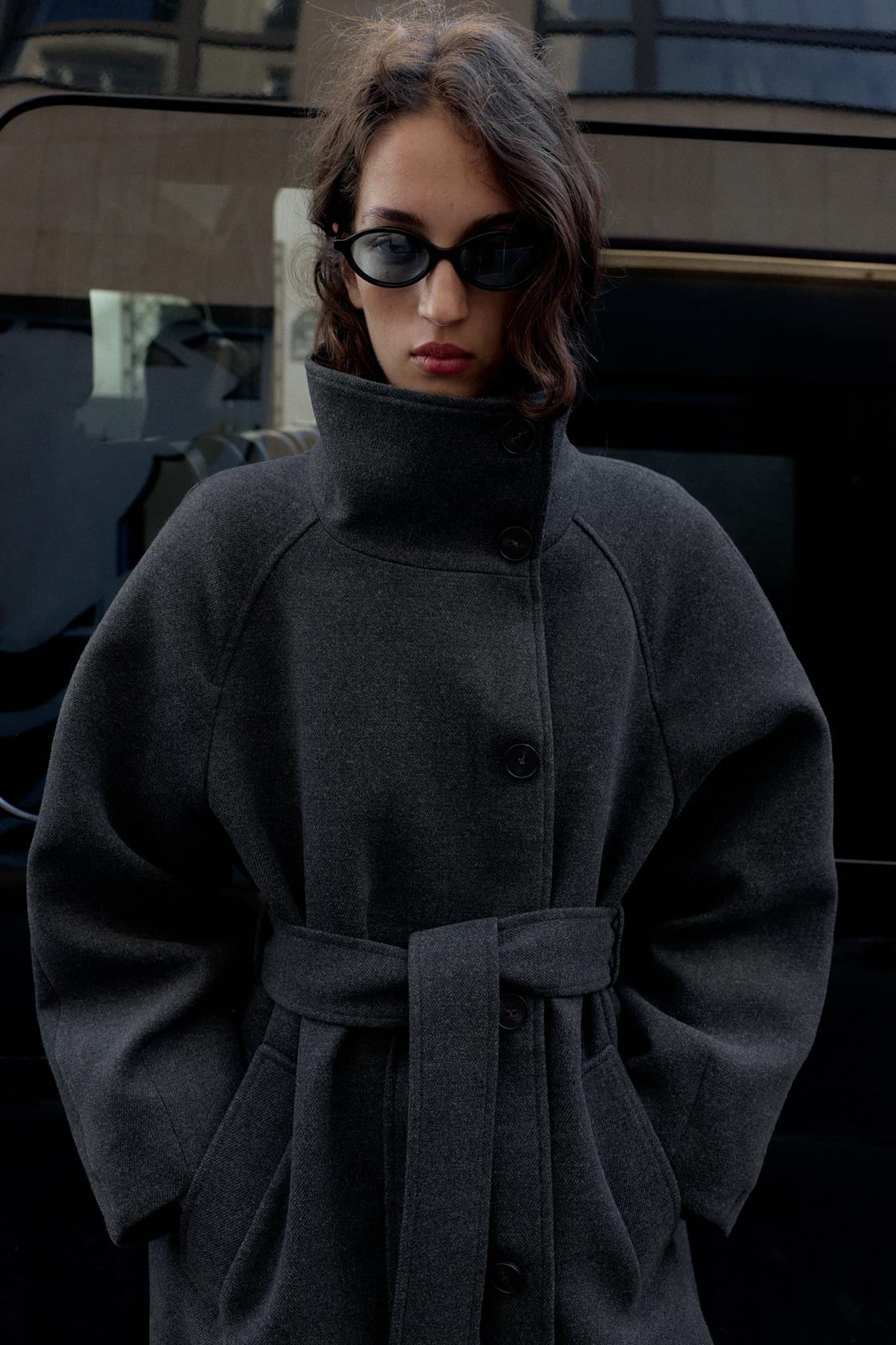 Eliza Soft High Neck Belted Coat