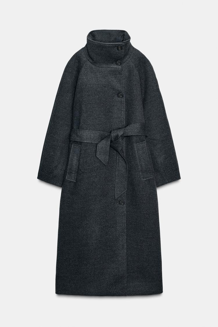 Eliza Soft High Neck Belted Coat
